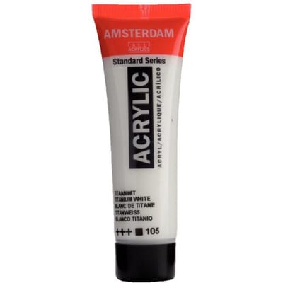 Verf - Acryl - 105 - Titaan wit - Amsterdam - 20ml