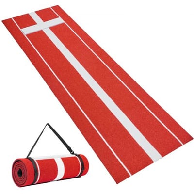 VEVOR Baseball Hitting Mat Trainingsmat (305 x 92 cm) Trainingsmat Batting Cage Mat, honkbalmat met kleurvast kunstgras en antislip schuimrubberen achterkant, draagbare softbalmat Pitching Red