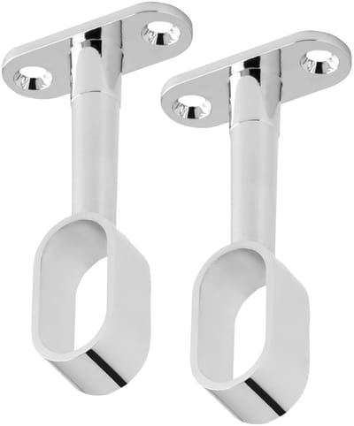 SOTECH 2 stuks Garderobestanghouder voor ovale kledingstangen (30 x 15 mm) Gepolijst chroom in hoogte verstelbaar 84 - 112 mm