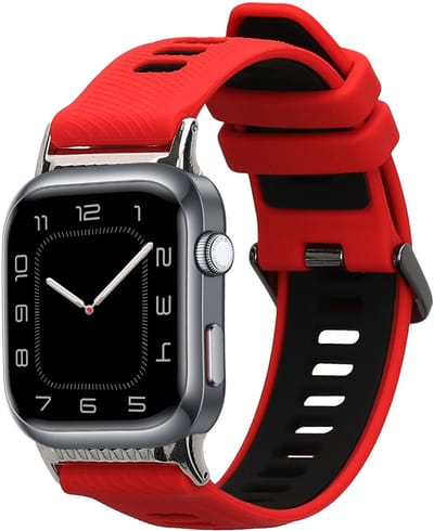 kwmobile horlogebandje geschikt voor Huawei Watch D2 polsband - Smartwatch bandje van TPU - Activity tracker horloge band in rood / zwart