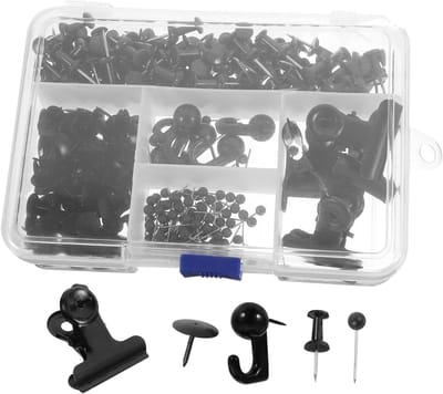 Prikkers Set - Decoratie Punten - Documenten Bevestigen - Duurzaam Metaal - 3.2x3x2cm - Zwart