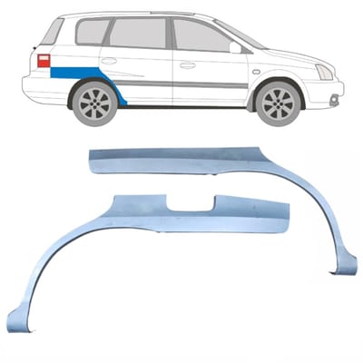 Reparatiepaneel achterspatbord voor Kia Carens 1999-2006 / Links + Rechts / Set