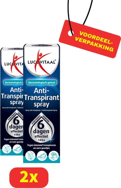 Lucovitaal Anti-Transpirant Spray - 2 x 40 ml - Voordeelverpakking