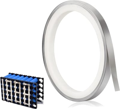 Nikkelband Strips - Plaatband Batterijen - Batterijen Lassen - Vernikkeld Staal - 10 Meter Rol - Zilver