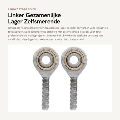 Dailygoods- Gezamenlijke Lager 2 Stuks - Externe Draad - Zelfsmerende Stangkop - Linkerdraad SAL6T/K - 4.4KN Statische Belasting - Hoogwaardige Kwaliteit - Glijdend Lager