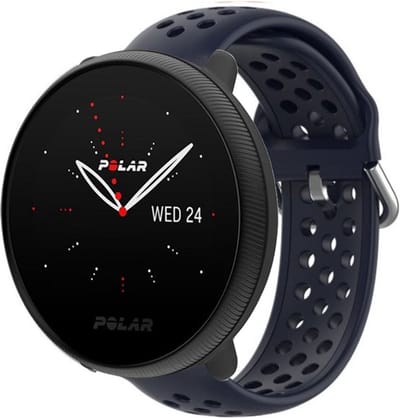 Siliconen sport bandje met gaatjes - Geschikt voor Polar Ignite / Ignite 2 / Ignite 3 / Polar Pacer / Polar Unite bandje - Sport bandje - Donkerblauw