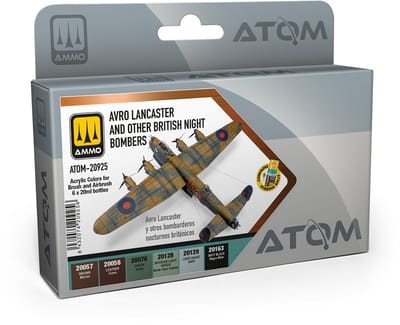 AMMO by Mig Jimenez Hobbyverf Acrylverf - MIG 20925 ATOM - Britse Nachtbommenwerpers Kleurenset - Acryl Set 6x20ml Verf set - 6x 20 ml
