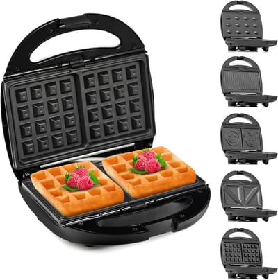 REN® Contactgrill met uitneembare platen - Contactgrill - Multi grill - Zwart - ‎24cm x 22cm x 10cm; 2.5 kg