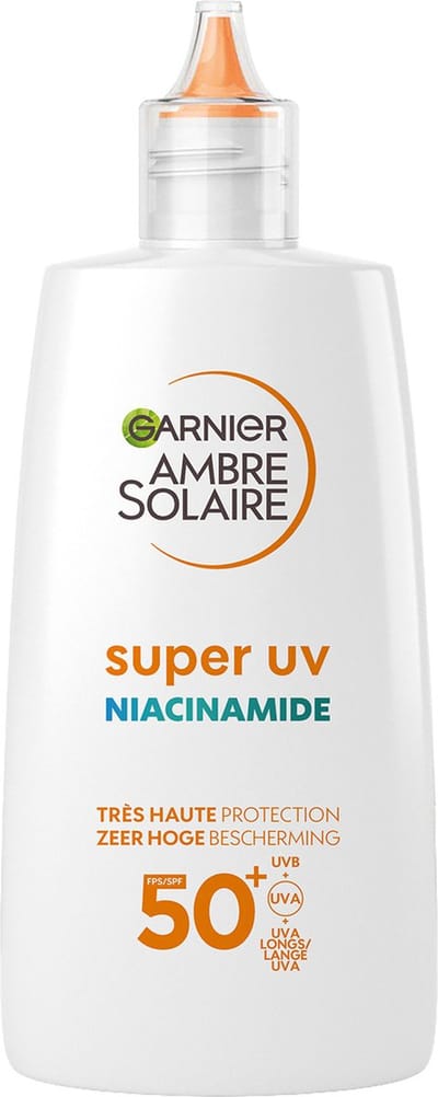 Garnier Ambre Solaire Super UV Niacinamide Anti-Imperfecties Fluid SPF50+ - beschermt tegen UVB-, UVA-en lange UVA-stralen - vermindert imperfecties - Skizonnebrandcreme 40 ML