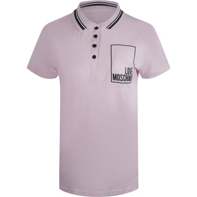 Love Moschino Small Box Logo Pink Polo Shirt