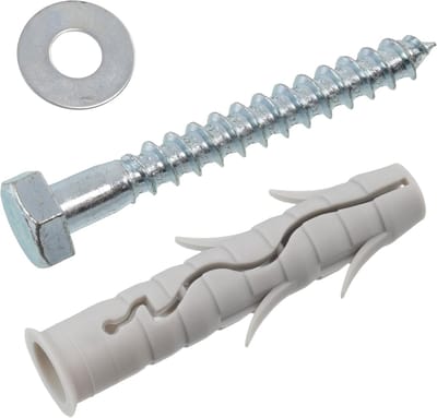 Bevestigingsset Nylon Pluggen - Kraagpluggen Houtdraadbouten - Montage Massieve Materialen - Met Vleugels Verankering - Plug Ø14x75mm Schroef Ø10x80mm