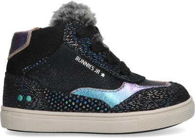 BunniesJR 224752-928 Meisjes Hoge Sneakers - Blauw - Nubuck - Veters