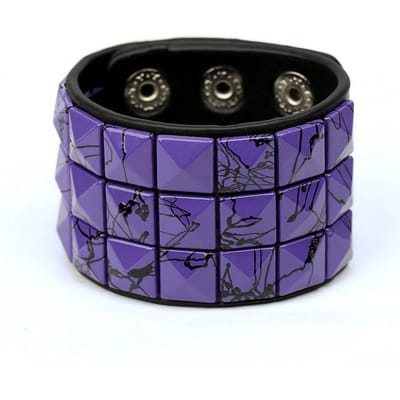 Europese en Amerikaanse Nieuwe Punk Meerkleurige Vierkante Nagel Armband Gepersonaliseerde Fiets Bar Sieraden Mannen Armband 1PCS paars