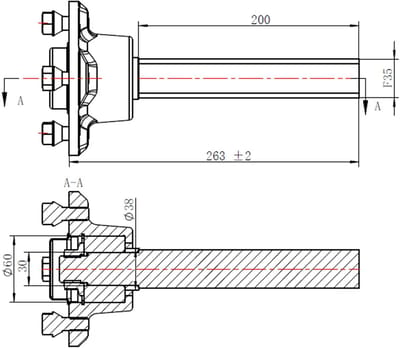 18x9,50-8 ATV/quad-aanhangwagenkit, noppenbanden, naaf en halve assen, gegoten koppeling, 204 kg