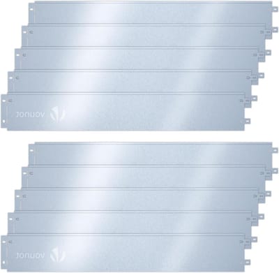 Verzinkt stalen gazonrand 10 m - scheidingsrand robuust en flexibel - gazonbescherming - 07 mm dikte - 18 x 100 cm - 10 stuks voor tuin, planten, groenteplanten