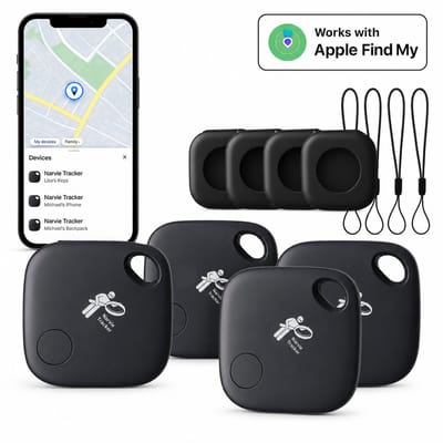 NARVIE 4x Mini GPS Tracker - Apple Find My - Geschikt voor iPhone - Sleuteltracker Key Finder - Live Locatie