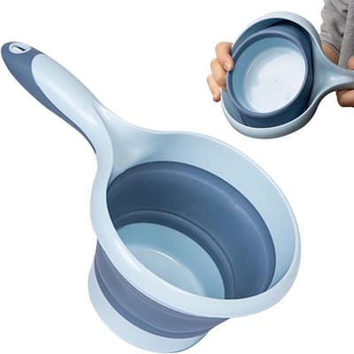 Daity Opvouwbare waterschep met handvat - draagbare opvouwbare keuken - kamperen - wandelen - baden - huisdierverzorging - tuingereedschap - gemakkelijk op te bergen en mee te nemen - plastic schep
