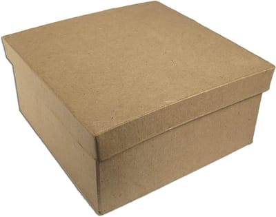 Papiermaché Box Vierkant 15 x 15 x 7 cm - Decoratiebasis voor Handwerk