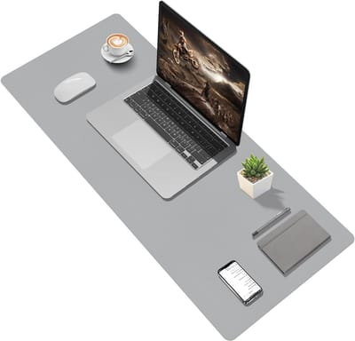 Groot bureauonderlegger in grijs-paarse kleur, 100x40 cm, perfect voor kantoor en thuisgebruik
