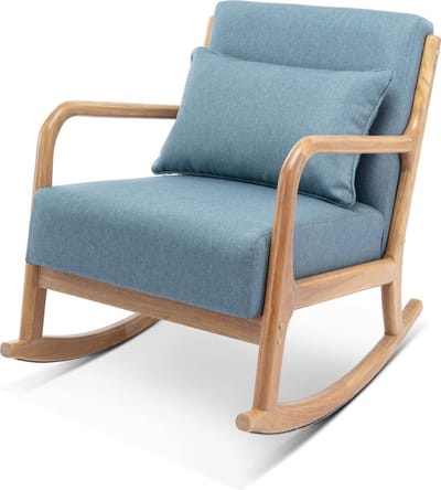 sweeek - Scandinavische schommelstoel van hout en stof - lorens