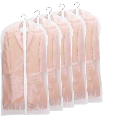 carmdering - Kledinghoes - Opbergtas - 5 Stuks - 60x100cm - Kledingzak - Kledingzakken met rits - Waterbestendig hoes met opening voor kledinghanger - Ademend & Stofdicht - 5 Stuks