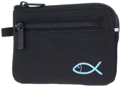 oxmox sleutelgeval New Cryptan Keyholder Freedom Fish Print Cyan Black zwart