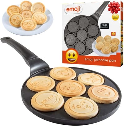 Pannenkoekenpan met 7 Emoji Gezichten - Non-stick Minipannenkoek Griddle