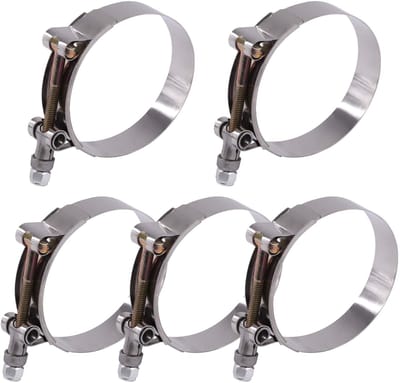 SnelShoppen - 5Pcs RVS T-Bolt Slangklemmen 70-80mm voor Turbo Inlaat en Intercooler - Duurzaam en Sterk - Perfect voor 2-3/4 Inch Slangen