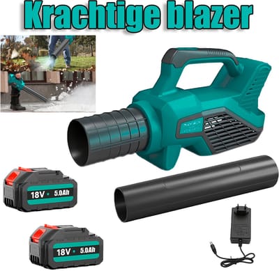 Bladblazer, 18V draadloze bladblazer met 2 x 5500mAh accu's, max. 530+ CFM variabele snelheidsregeling & borstelloze motor, draadloze bladblazers, voor sneeuw, stof en puin