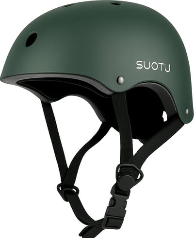 Suotu Kinderhelm - Verstelbare Fietshelm & Skatehelm - Voor Fietsen, Steppen, Skateboarden & BMX - Maat S - Groen