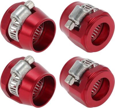 Rubberen slangklem voor olie- en brandstofbuizen, duurzame aluminiumlegering, 4 stuks, rood, ideaal voor auto- en motoronderhoud