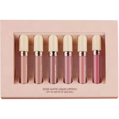 HANDAIYAN Lot de 6 Rouges à Lèvres Liquides Mat Rose Imperméable Ne Colle Pas Longue Tenue Brillant à Lèvres Maquillage Lèvres brown