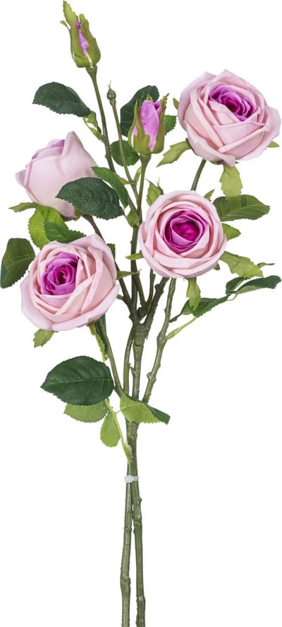 Easyplants | Kunstrozentak dubbel Real Touch roze 80cm | Zijde | Nepbloemen | roze | Onderhoudsvrij | Kant-en-klaar