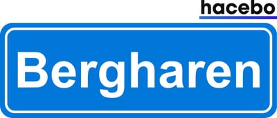 Hacebo - Plaatsnaam Sticker - 29x10 CM - Bergharen sticker - Verkeersborden sticker - grappige cadeaus - Bergharen