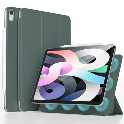 imoshion Tablet Hoes - Geschikt voor Apple iPad Air 5 (2022) / Air 4 (2020) / Air 11 inch (2026) M4 / Air 11 inch (2025) M3 / Air 11 inch (2024) M2 - Magnetic Bookcase - Donkergroen