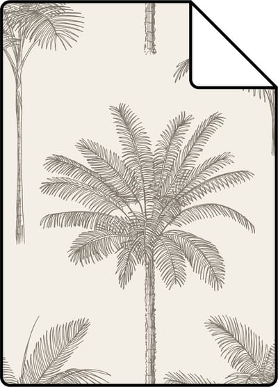 Proefstaal ESTAhome behang palmbomen lichtbeige - 53 cm x 10.05 m - 139163-S