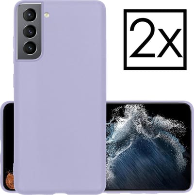 Hoesje - 2 Stuks - Geschikt voor Samsung Galaxy S22 - Sterk & Shockproof - Case Siliconen - Back Cover - Telefoon Hoes - Lila