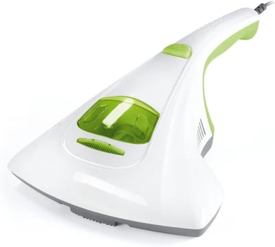 RUX® Huisstofmijt Stofzuiger - Matras Reiniger Met Sterke zuigkracht – Matrasreiniger Met UV-C Licht - Matras Stofzuiger - Matrasreiniger Stofzuiger - Anti Huisstofmijt - Huisstofmijt Bestrijder - Wit/Groen - ‎33cm x 25cm x 12cm