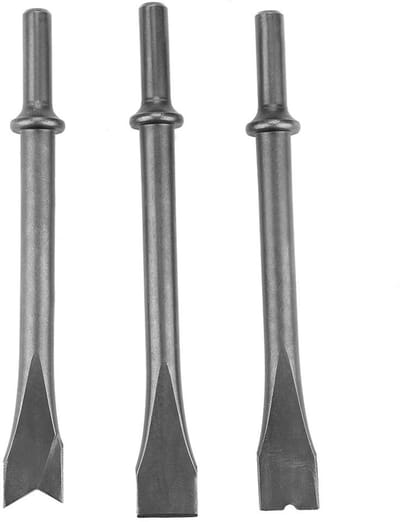 Dailygoods- Luchthamer - 3-delige Set - Extra Lange Beitels - Pneumatische Beitels - Hoogwaardige Chroom Vanadium Staal - Geschikt voor Diverse Klussen - Hamerbeitel
