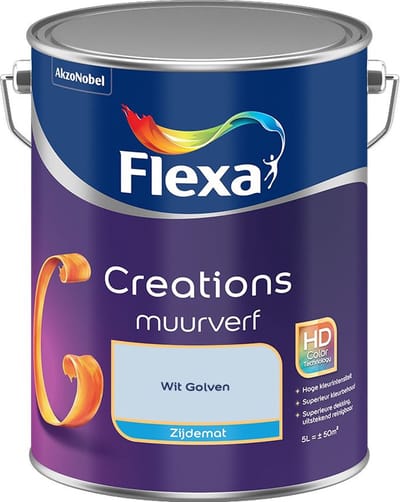 Flexa - Creations Muurverf Zijdemat - Wit Golven - Mengverf - 5 L