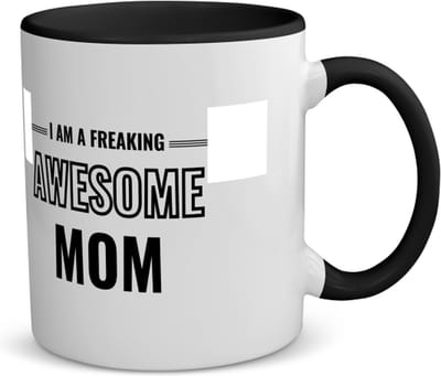 Akyol - i am a freaking awesome mom koffiemok - theemok - zwart - Mama - de meest geweldigste moeder - moeder cadeautjes - moederdag - verjaardagscadeau - verjaardag - cadeau - geschenk - kado - gift - moeder artikelen - 350 ML inhoud