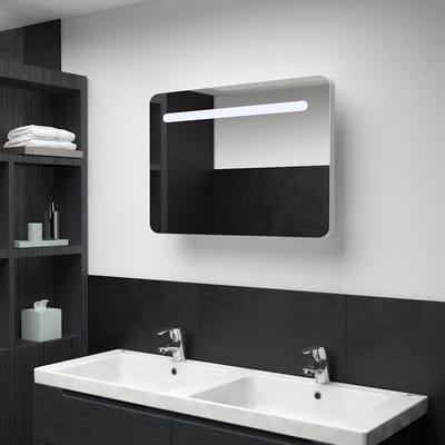 vidaXL - Badkamerkast - met - spiegel - LED - 80x9,5x55 - cm