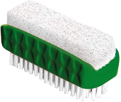 Handborstel met puimsteen - Voetverzorging tool - Huidverzorging voeten - Natuurlijke puimsteen