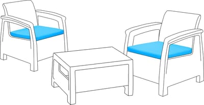 Tuinstoelkussens - Zitkussens - Tuinkussens voor Rotan Stoel - Waterbestendig Zitkussen - Buiten Stoelkussen voor Terrasmeubilair - 2 Stuks