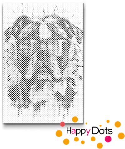 HappyDots DOT Painting Gekke dieren - Hond 03 20x30cm