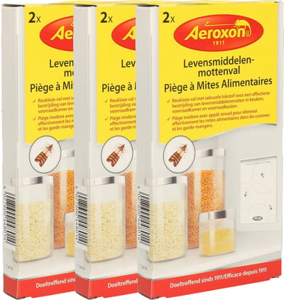 Levensmiddelenmottenval - 6x - transparant - karton - mottenval feromoon