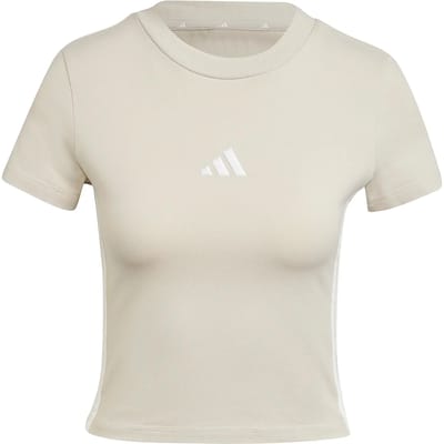 slim fit T-shirt van katoenmix met gestikt logo