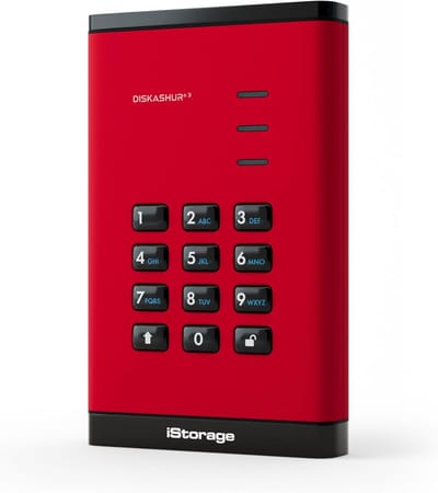 Veilige Externe Harde Schijf 500GB Rood met Hardwareversleuteling en Wachtwoordbeveiliging