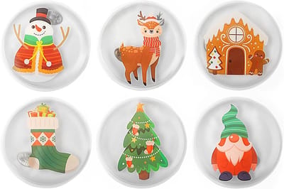 Set van 6 ronde handwarmers, herbruikbaar, diameter 100 mm. Met natuurlijke warmte voor verlichting bij koude dagen.