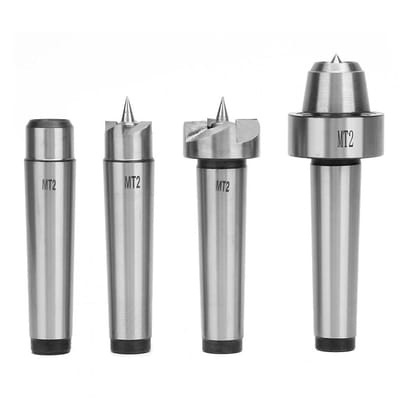 Dailygoody - Houtdraaibank Draaispoor Cup Center Set MT2 - Hoogwaardig Staal - Duurzaam en Stevig - 4 Stuks - Voor Houtdraaigereedschap - Professionel..